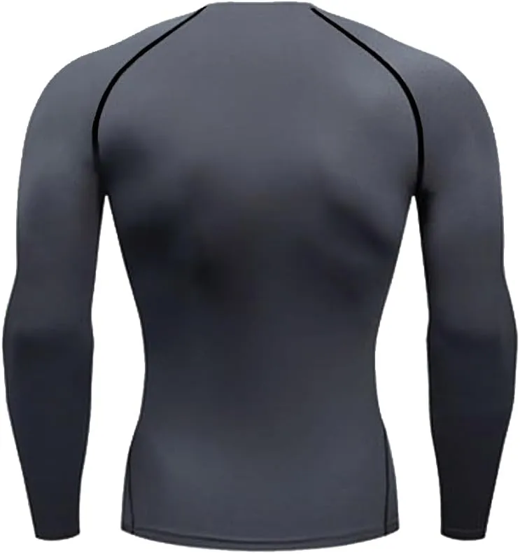 HYCOPROT Compression Shirts for Men Athletic Long Sleeve Base Layer Workout Rash Guard Shirt