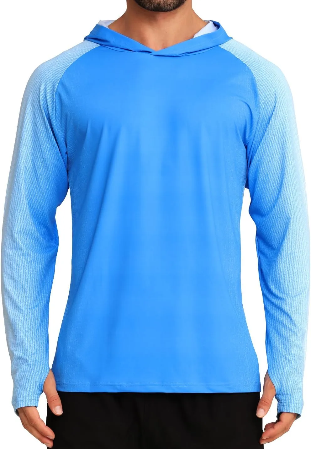 iCKER Men's UPF 50  Sun Protection Hoodie Shirt Rash Guard Long Sleeve Shirt UV Fishing Outdoor Hiking Swimming Running