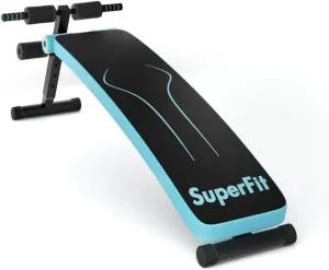 Integrated 4-Position Folding Weight Bench, Adjustable Sit-Up Board & Slant Bench for Home Gym, 441 lbs Capacity, Space-Saving Blue Strength Trainer