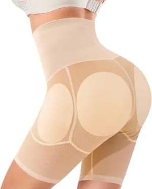 Irisnaya Women Shapewear Control Panties Body Shaper Butt Lifter Padded Hip Enhancer Seamless Underwear Hi- Waist Short