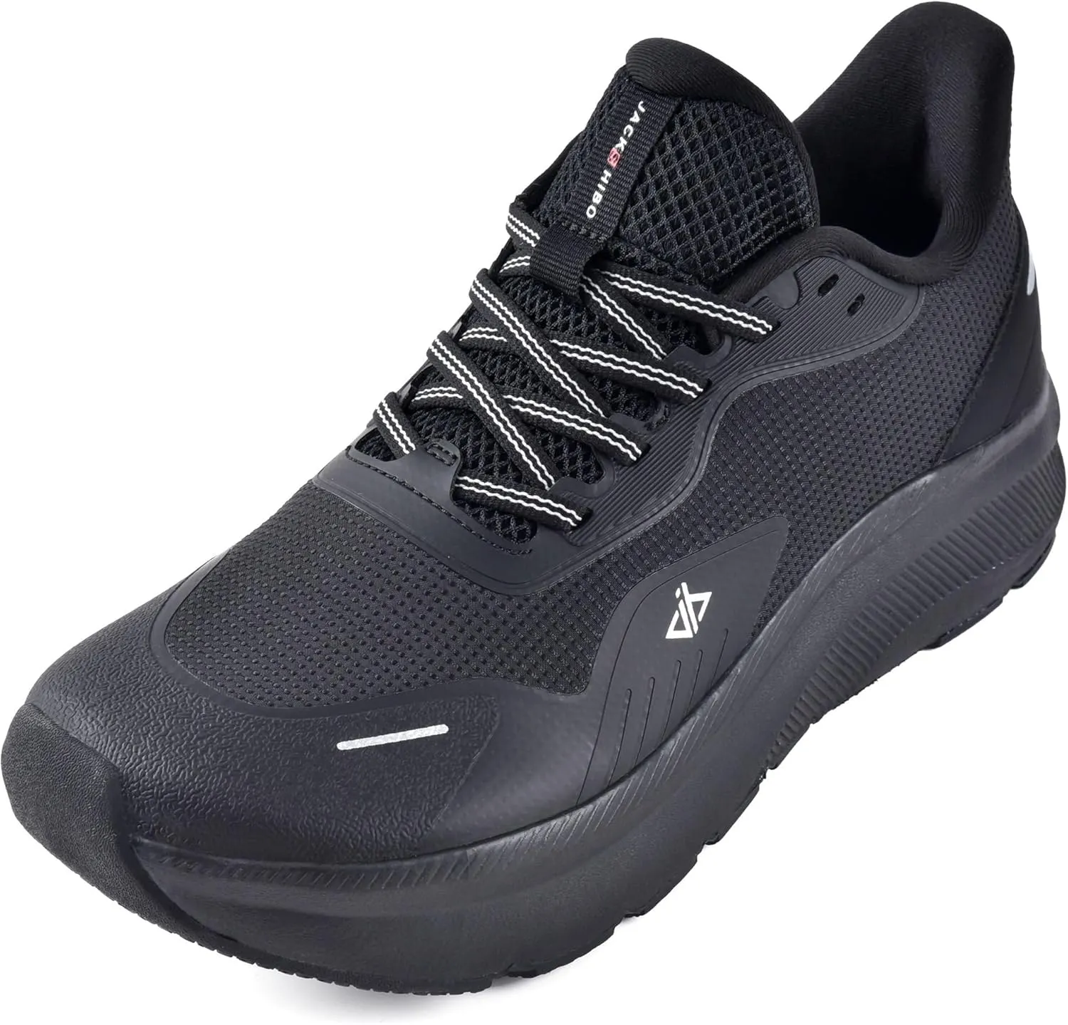 JACKSHIBO Slip in Men Hands Free Shoes Wide Toe Box Slip On Walking Running Tennis Athletic Sneakers Arch Support Plantar Fasciitis Orthopedic Shoes with Metatarsal Pads Cushion Thick Zero Drop Sole