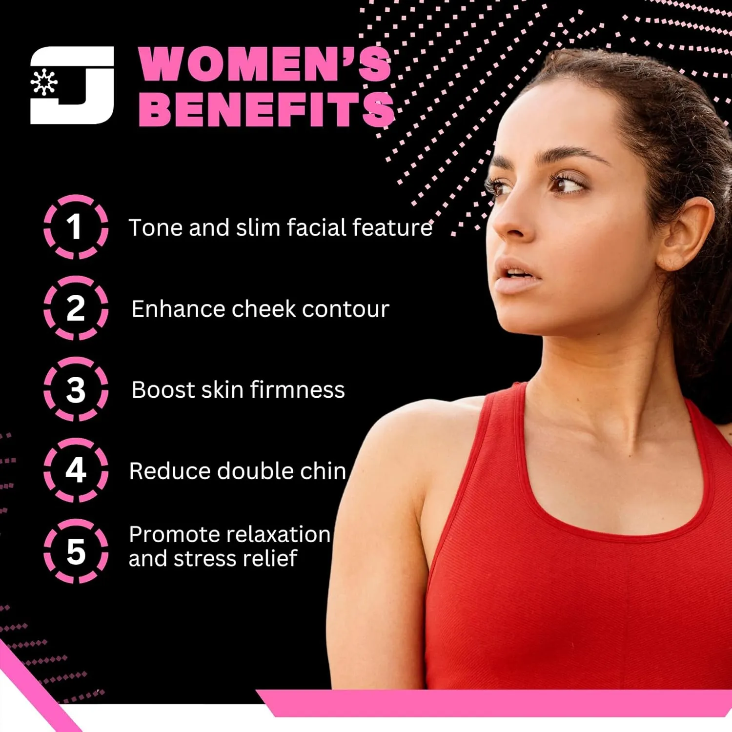 Jawzrsize Jaw Exerciser for Women - Double Chin Reducer, Facial Toner, Neck Exerciser for Younger and Healthier Look Helps Reduce Stress and Cravings Jawline Trainer (Total Contouring Kit)