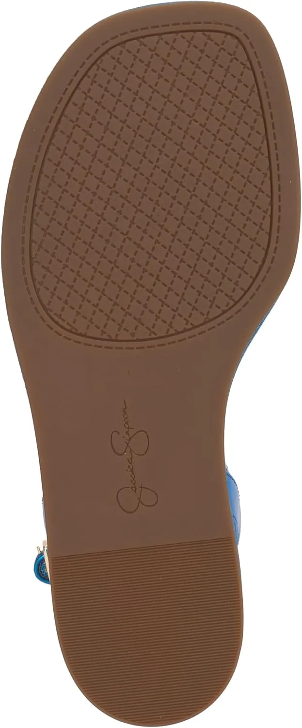 Jessica Simpson Womens Betania Flat Open Toe Ankle Strap