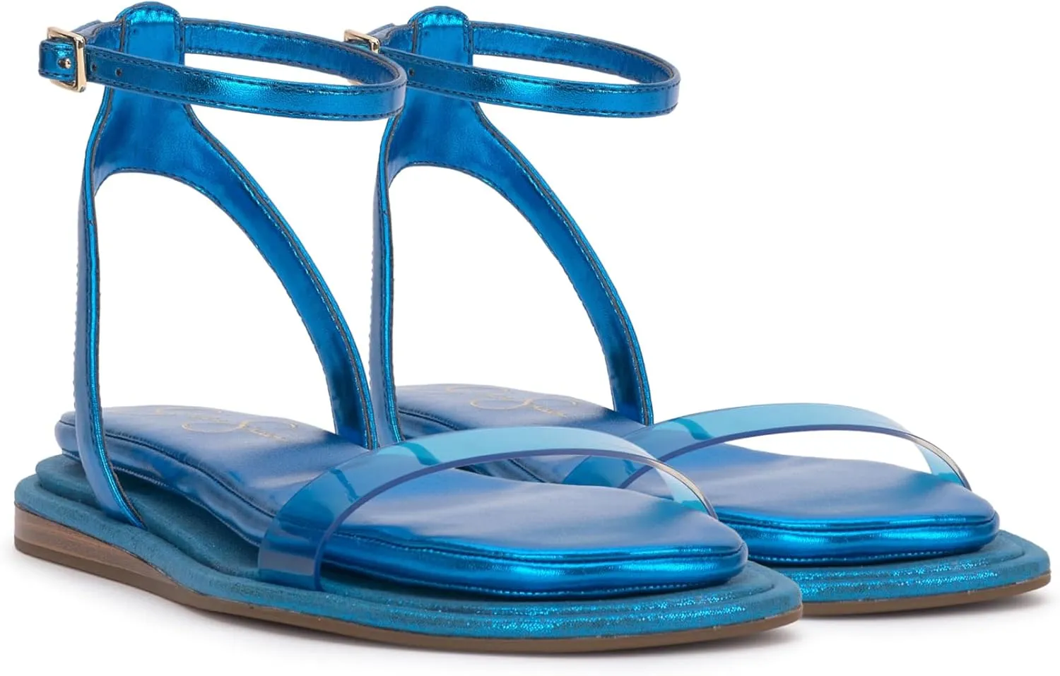 Jessica Simpson Womens Betania Flat Open Toe Ankle Strap