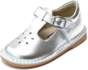 Joy Classic Leather Stitch Down T-Strap | Girl's Mary Jane Flat (Toddler/Little Kid)