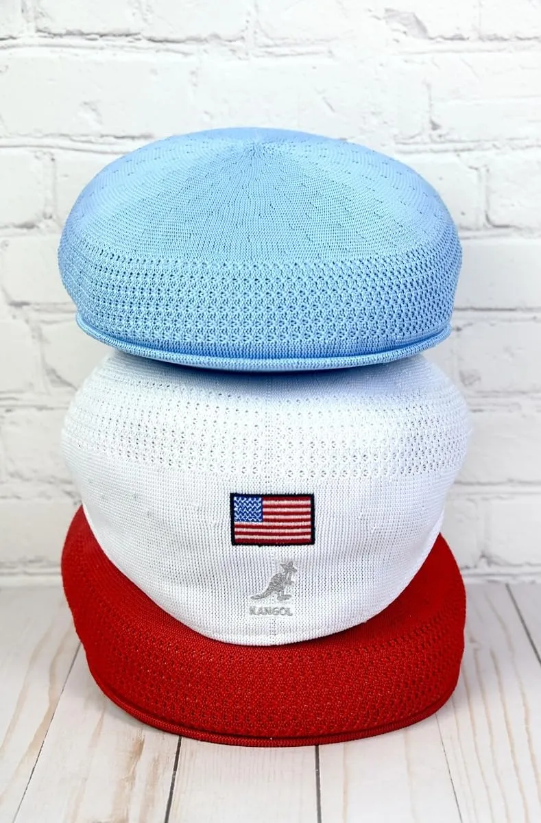 Kangol USA Flag Tropic 504 Ventair Baseball Cap with Flag Unisex-Adults Blue