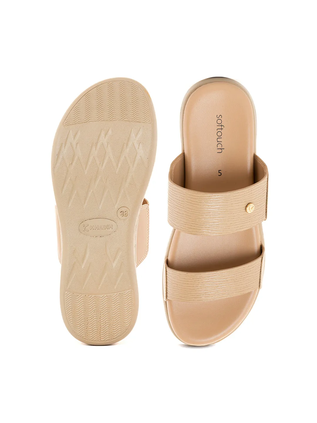 Khadim Softouch Platform Heel Mule Slip On Sandal for Women