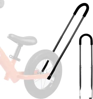 Kids Bike Training Push Bar, Adjustable Children Bicycle Balance Handle, Child Cycling Safety Trainer Push Stick for Kids Learn to Riding (Black)