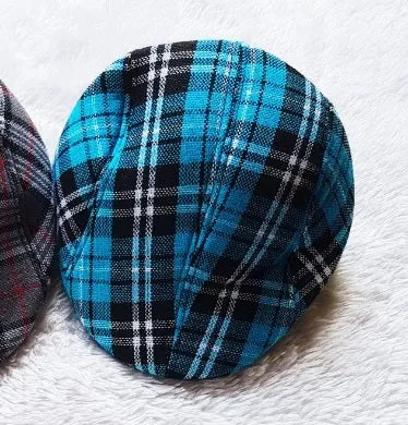 Kids Checkered Retro Boy Golf  Beret, Flat Cap, Palos Hat