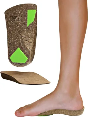 KidSole 3/4 Length Cork Neon Shield Arch Support Insole for Kids with Foot Pronation, Flat feet, or Any Other undiagnosed Arch Support Issues. (Toddler Size 10-13)