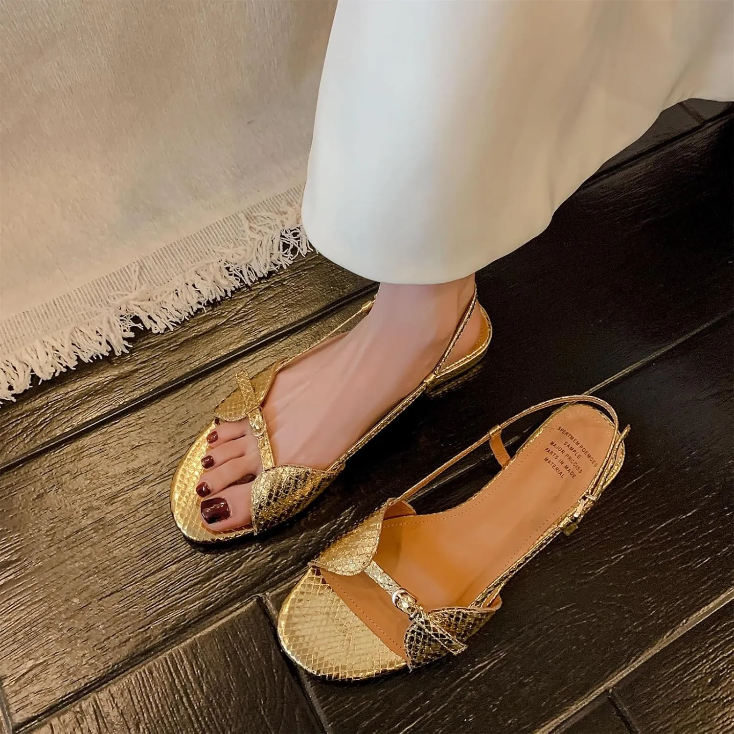 Kluolandi Women's Flat Sandals Open Toe Strappy Sandals Dressy Comfortable Ankle Strap Sandals for Women