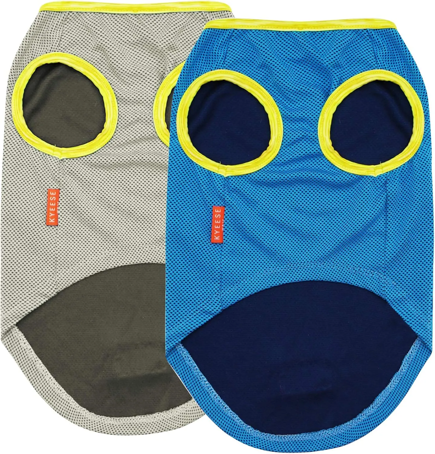 KYEESE 2 Pack Dog Cooling Shirts - Breathable Instant Cooling Vests, Lightweight for Summer Dog Apparel, Blue Grey, Large