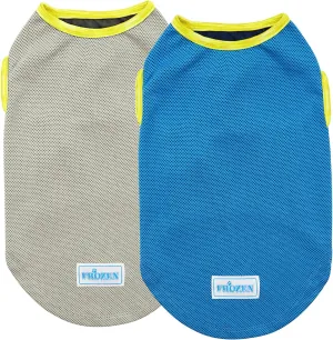 KYEESE 2 Pack Dog Cooling Shirts - Breathable Instant Cooling Vests, Lightweight for Summer Dog Apparel, Blue Grey, Large