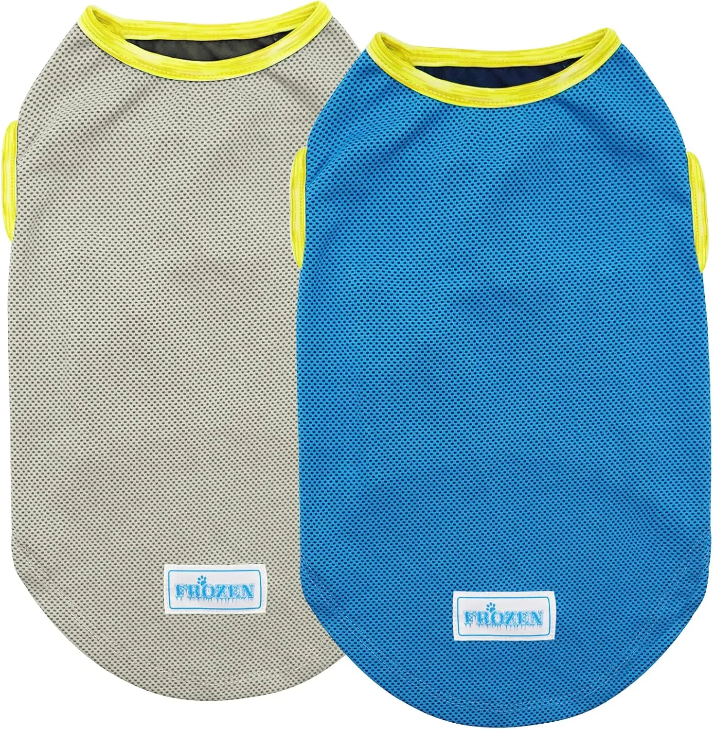 KYEESE 2 Pack Dog Cooling Shirts - Breathable Instant Cooling Vests, Lightweight for Summer Dog Apparel, Blue Grey, Large