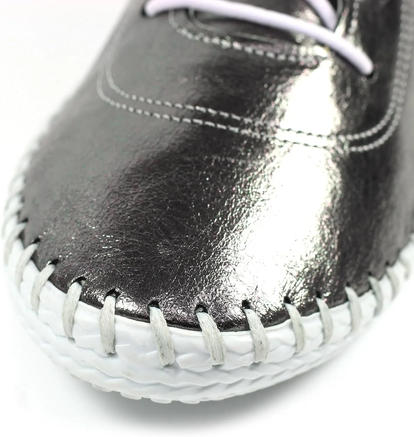 Ladies St. Ives Metallic Pewter Plimsoll
