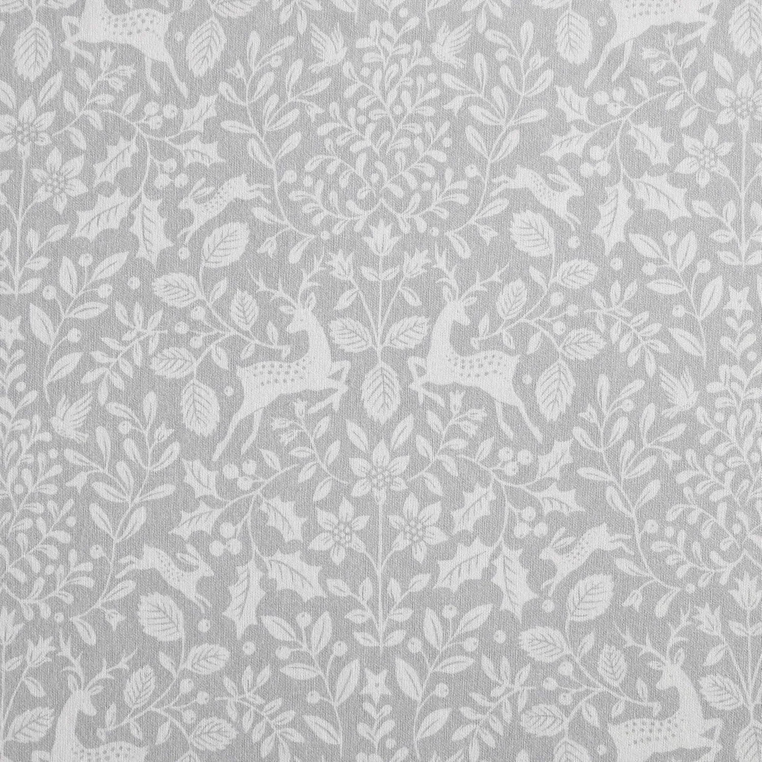 Laura Ashley - Queen Sheets, Breathable Cotton Flannel Bedding with Deep Pockets, Brushed for Extra Softness & Comfort, Oeko-Tex Certified (Deer Dance Grey, Queen)