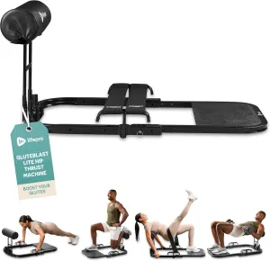 Lifepro Hip Thrust Machine – Foldable Glute Bench Hip Thrust Platform – Booty Trainer for Women & Men – Glute Workout Equipment, Sissy Squat Machine Home Gym, Glute Builder Bench