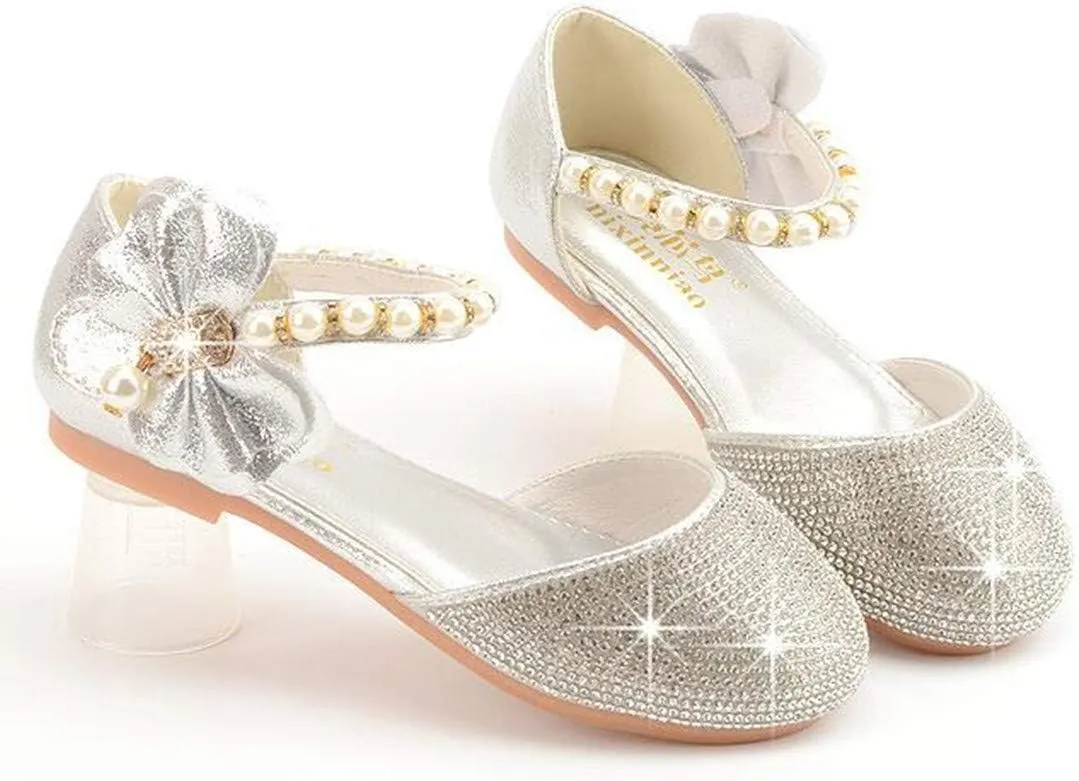 Little Girl's Adorable Sparkle Mary Jane Ballerina Flat Princess Flower Wedding Party Dress Shoes