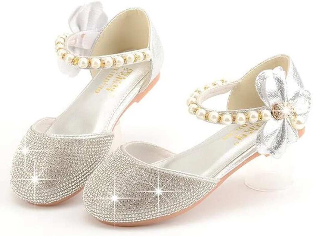 Little Girl's Adorable Sparkle Mary Jane Ballerina Flat Princess Flower Wedding Party Dress Shoes