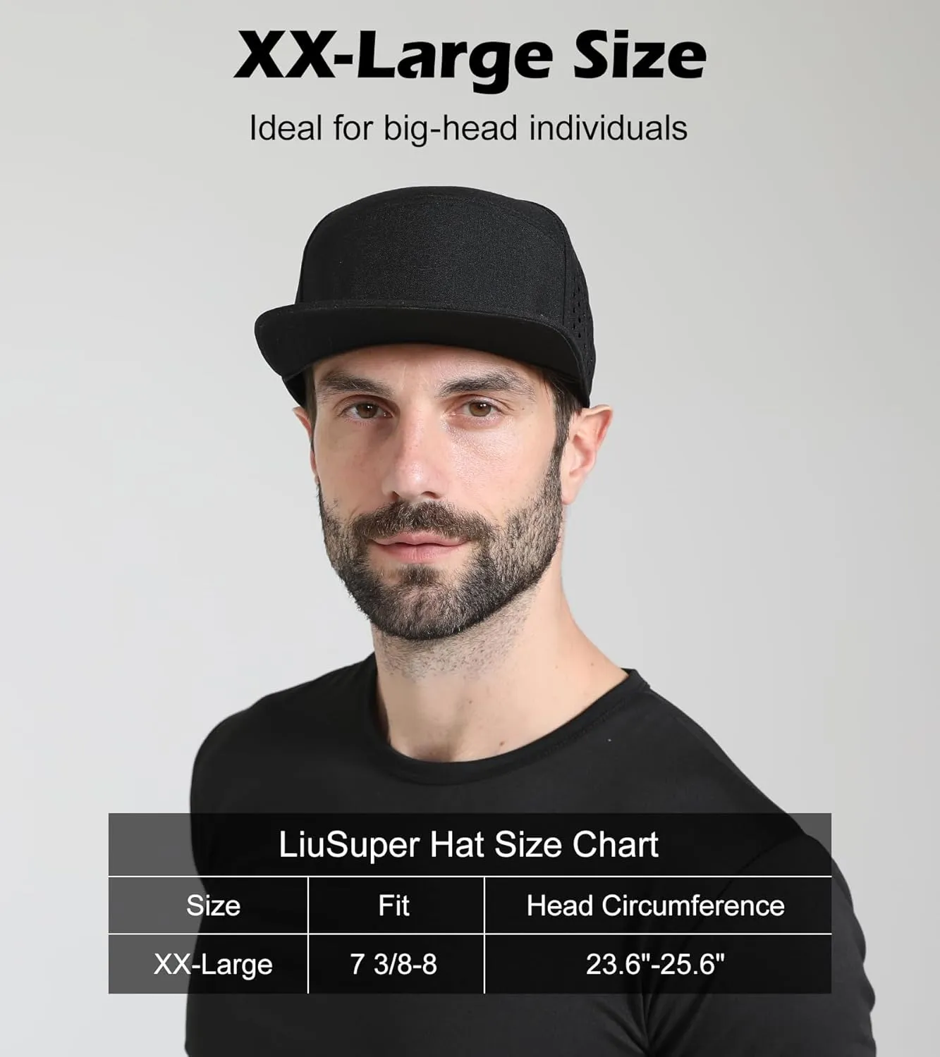LiuSuper XXL Snapback Hats for Men, Flat Brim Hats for Men, Adjustable Mesh Trucker Hat for Women Big Head