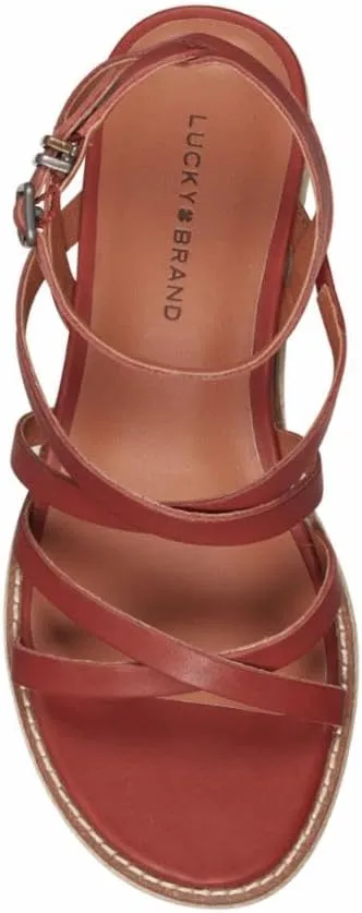 Lucky Brand Women's Nemelli Strappy Wedge Sandal Platform