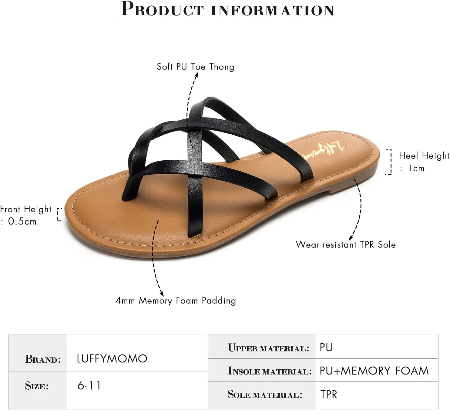 Luffymomo Women's Elastic Strap Flat Sandals Casual Summer Open Toe Sandal