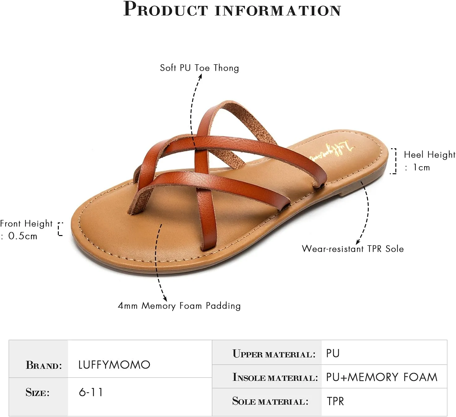 Luffymomo Women's Elastic Strap Flat Sandals Casual Summer Open Toe Sandal