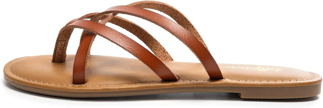 Luffymomo Women's Elastic Strap Flat Sandals Casual Summer Open Toe Sandal