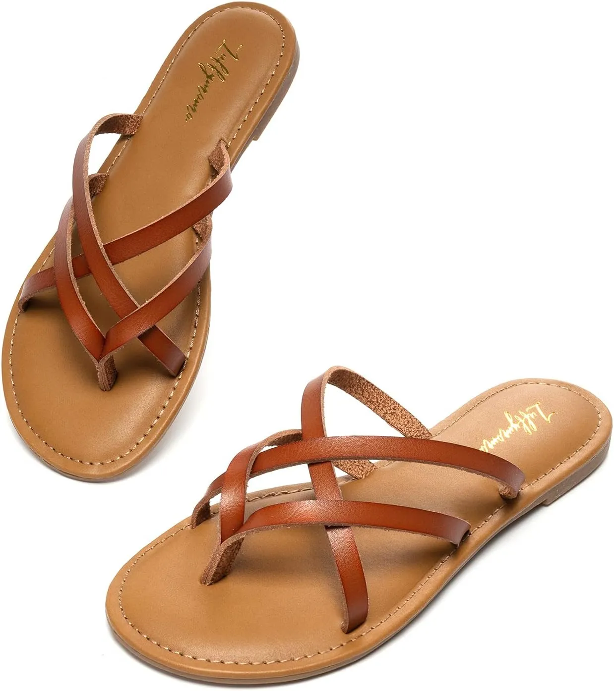 Luffymomo Women's Elastic Strap Flat Sandals Casual Summer Open Toe Sandal