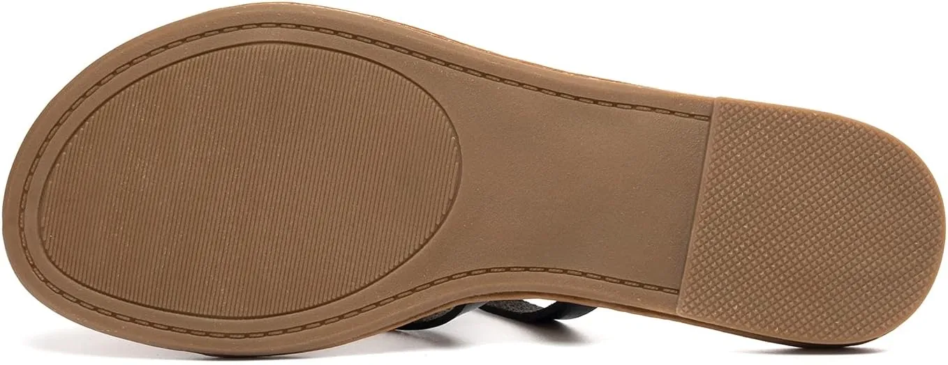 Luffymomo Women's Elastic Strap Flat Sandals Casual Summer Open Toe Sandal