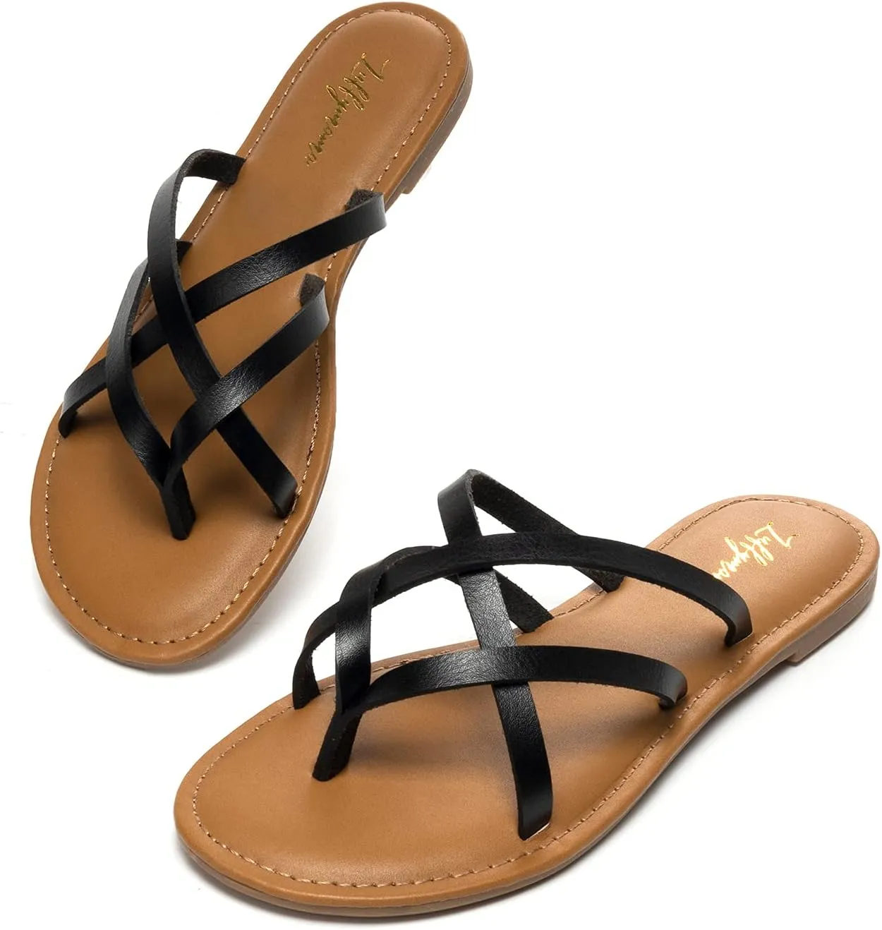 Luffymomo Women's Elastic Strap Flat Sandals Casual Summer Open Toe Sandal