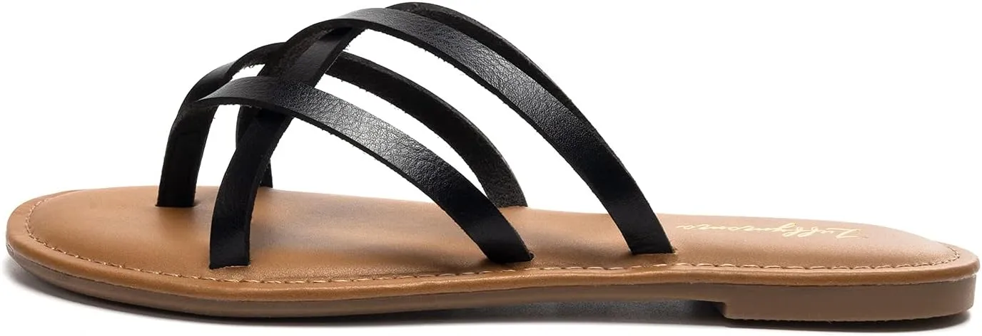 Luffymomo Women's Elastic Strap Flat Sandals Casual Summer Open Toe Sandal