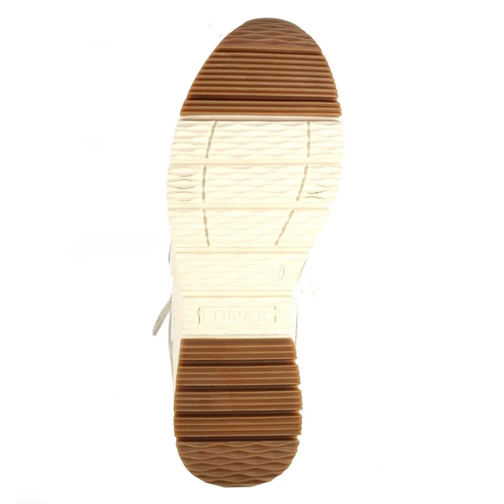 Lunar Bartelli Women's Lace Up Panelled Trainer Beige