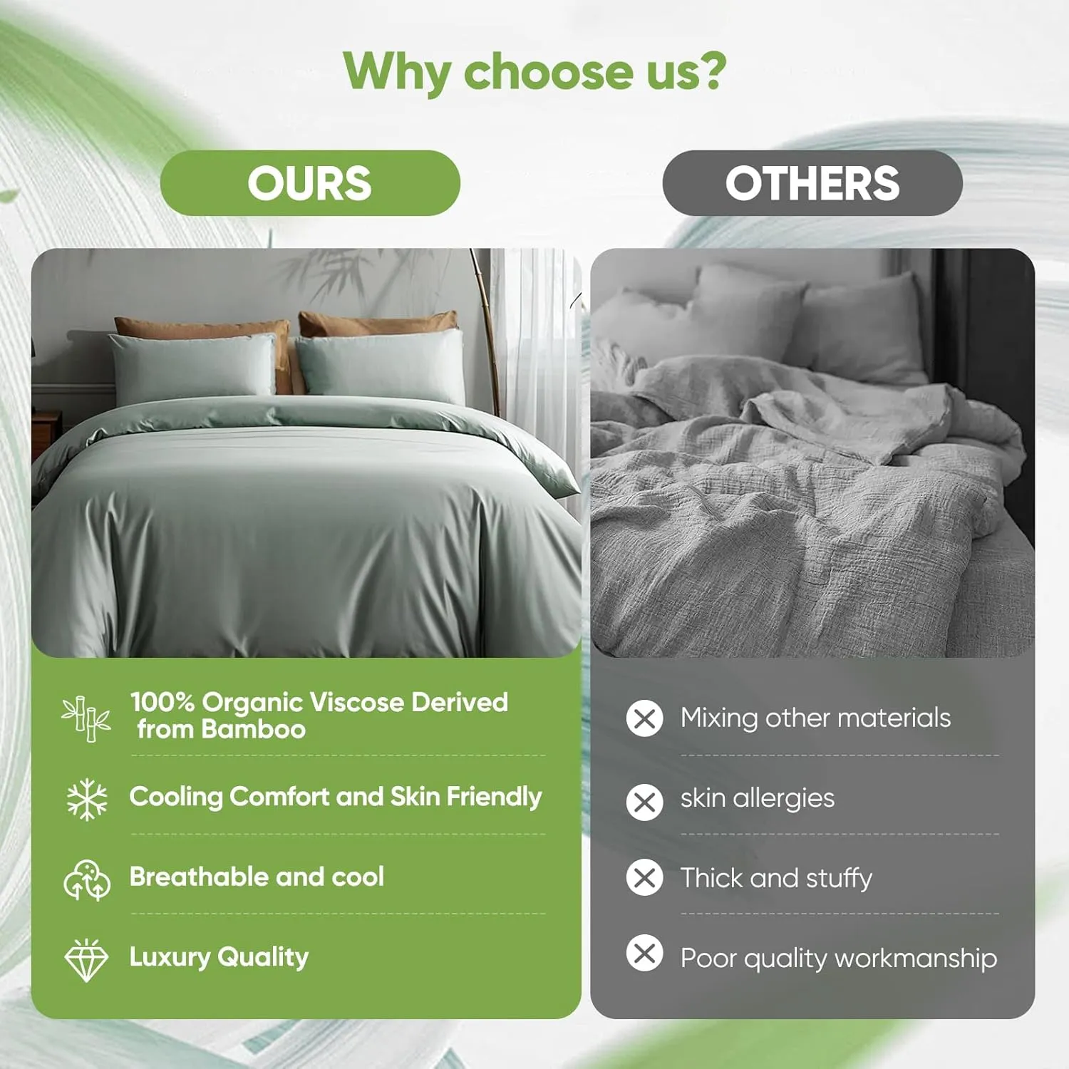 Luxury Sheet Set, Genuine 100% Organic Viscose Derived from Bamboo, Cooling & Breathable, Silky Soft, Bedding Sheets & Pillowcases (Sea Glass, King)