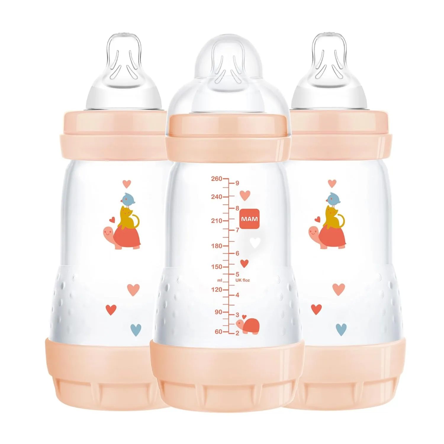 MAM Easy Start Anti-Colic Bottle, Baby Essentials, Medium Flow Bottles & Plastic Trainer Cup (1 Count), 8 oz. Trainer Drinking Cup