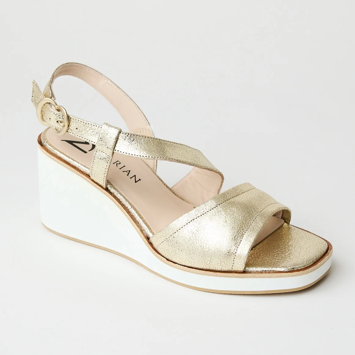 Marian Gold Leather Metallic Wedge Sandals