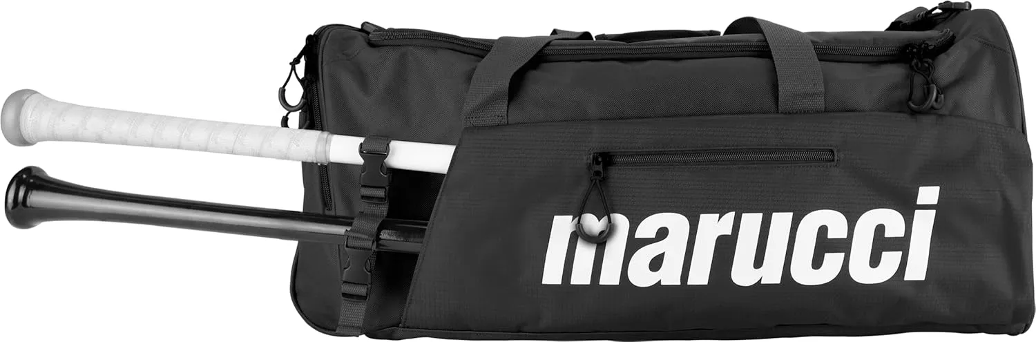 MARUCCI Team Utility Duffel Bag V3, Baseball & Fastpitch, Black, 26" W x 13" D x 12" H