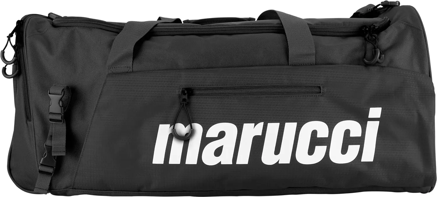 MARUCCI Team Utility Duffel Bag V3, Baseball & Fastpitch, Black, 26" W x 13" D x 12" H