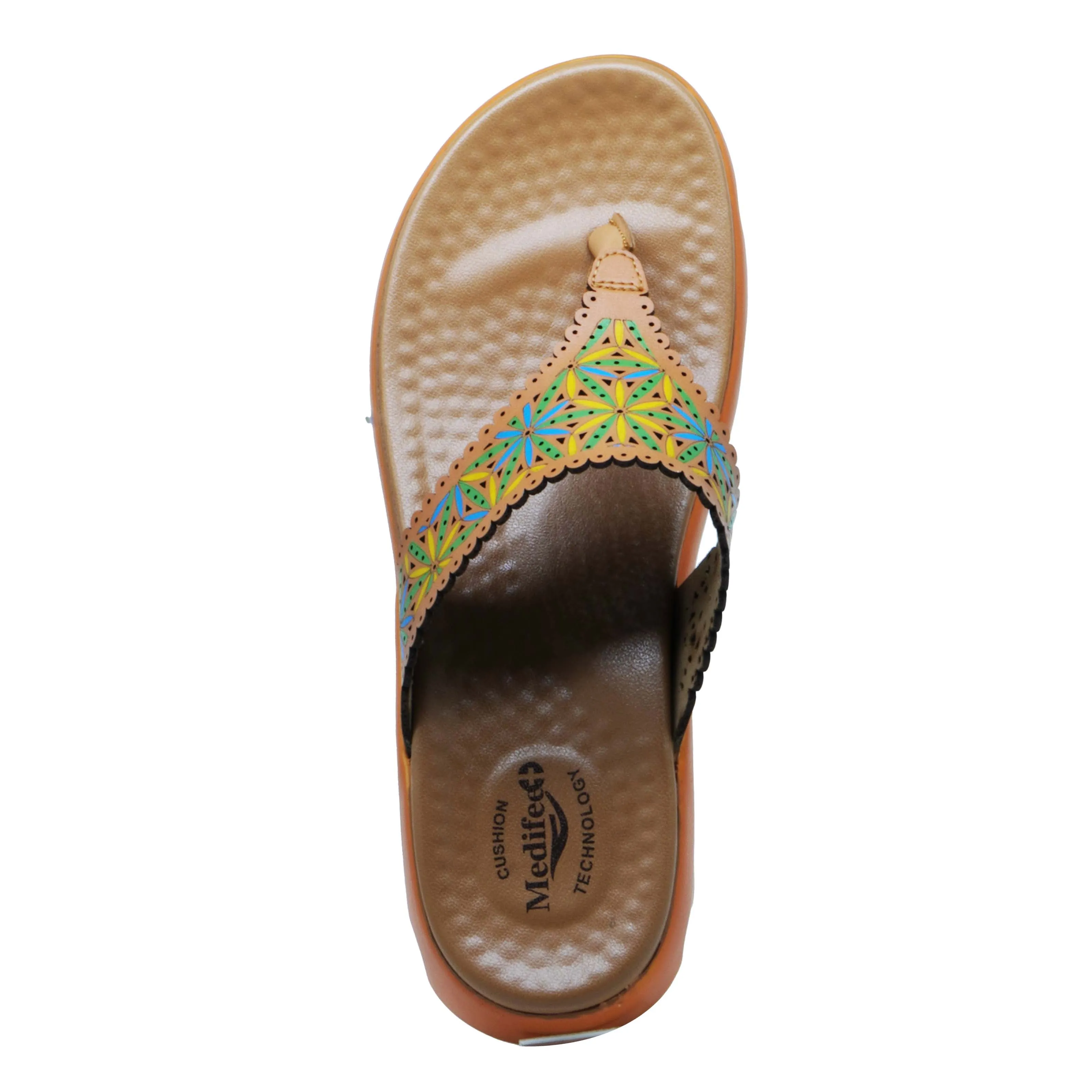 Medifeet Womens Casual Ortho and Diabetic Care Slipper with Flatfoot Arch support MFR 1174