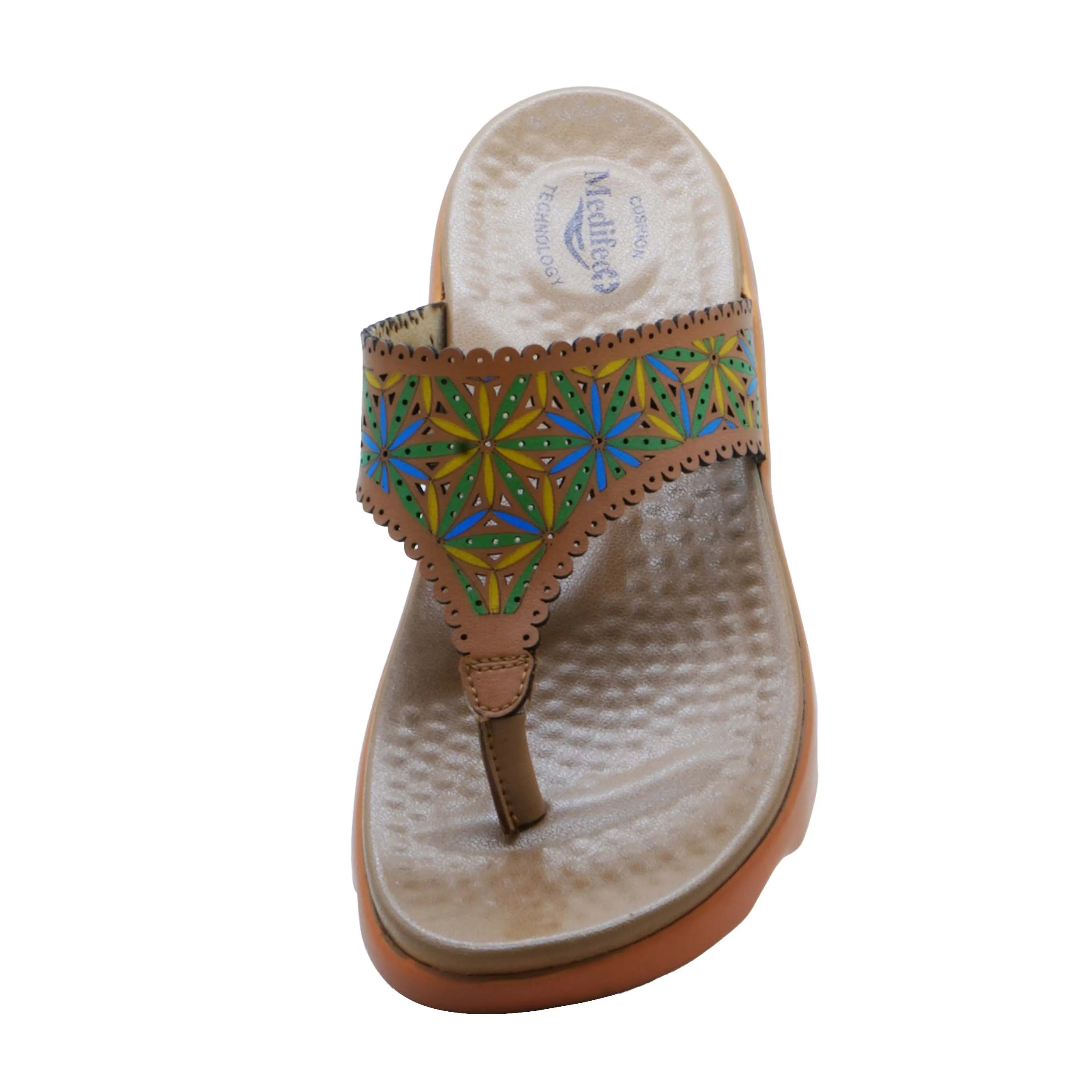 Medifeet Womens Casual Ortho and Diabetic Care Slipper with Flatfoot Arch support MFR 1174