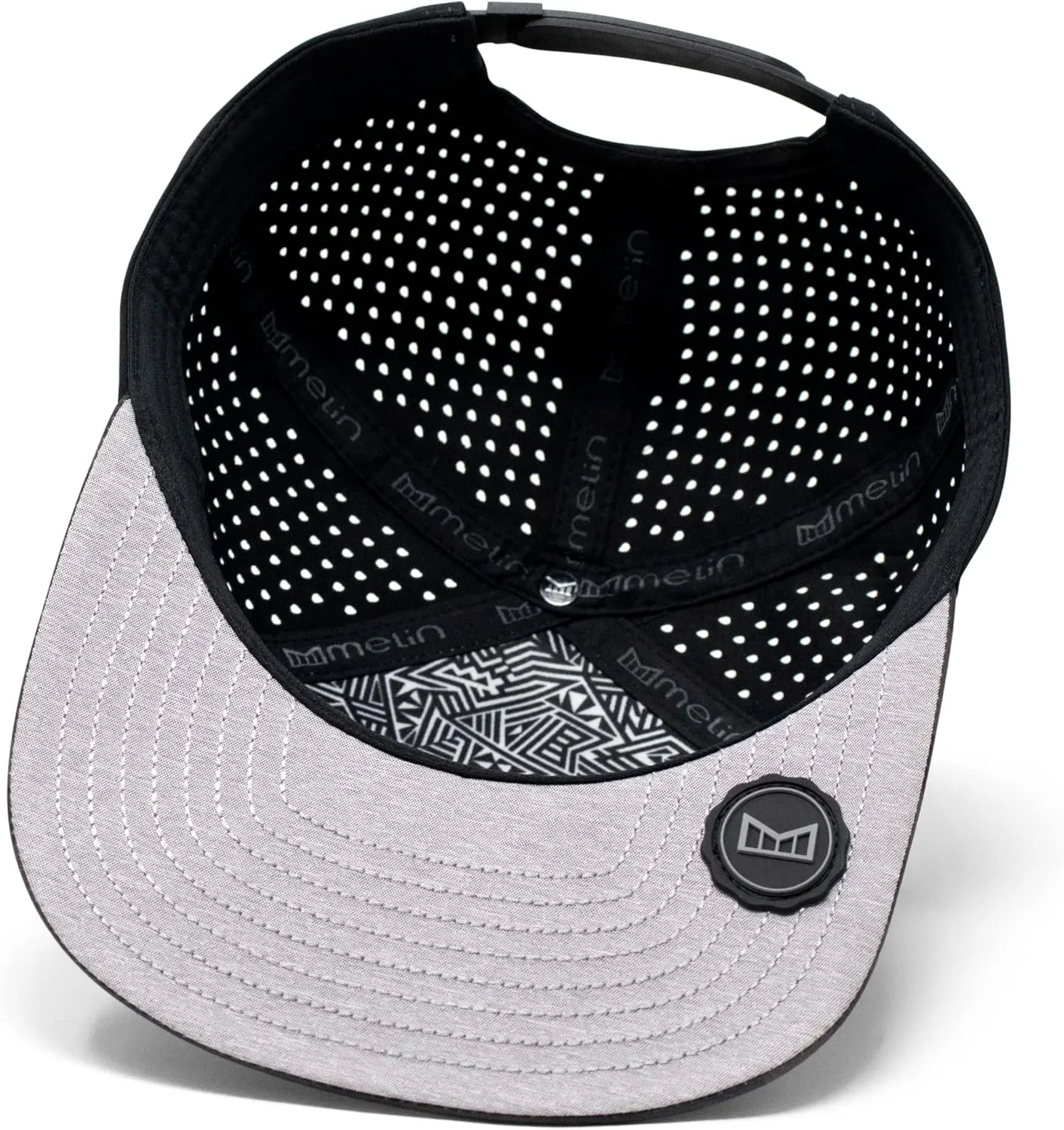 melin Trenches Icon Hydro, Performance Snapback Hat, Water-Resistant Flat Bill Caps for Men & Women, Golf, Running or Workout