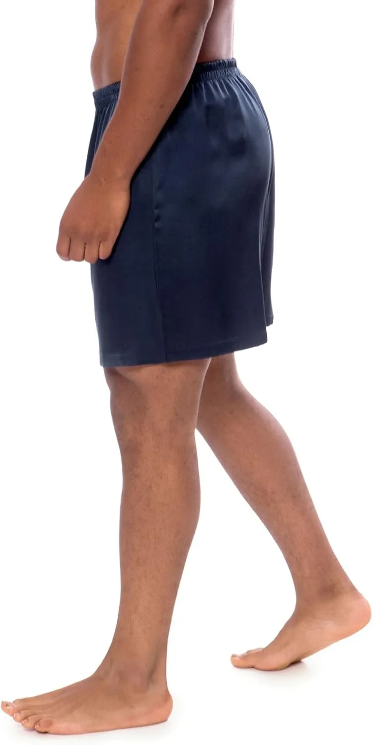Men's 100% Organic Mulberry Silk Boxer Shorts - Luxury Underwear Breathable and Comfortable (Country Club)