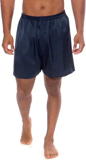 Men's 100% Organic Mulberry Silk Boxer Shorts - Luxury Underwear Breathable and Comfortable (Country Club)