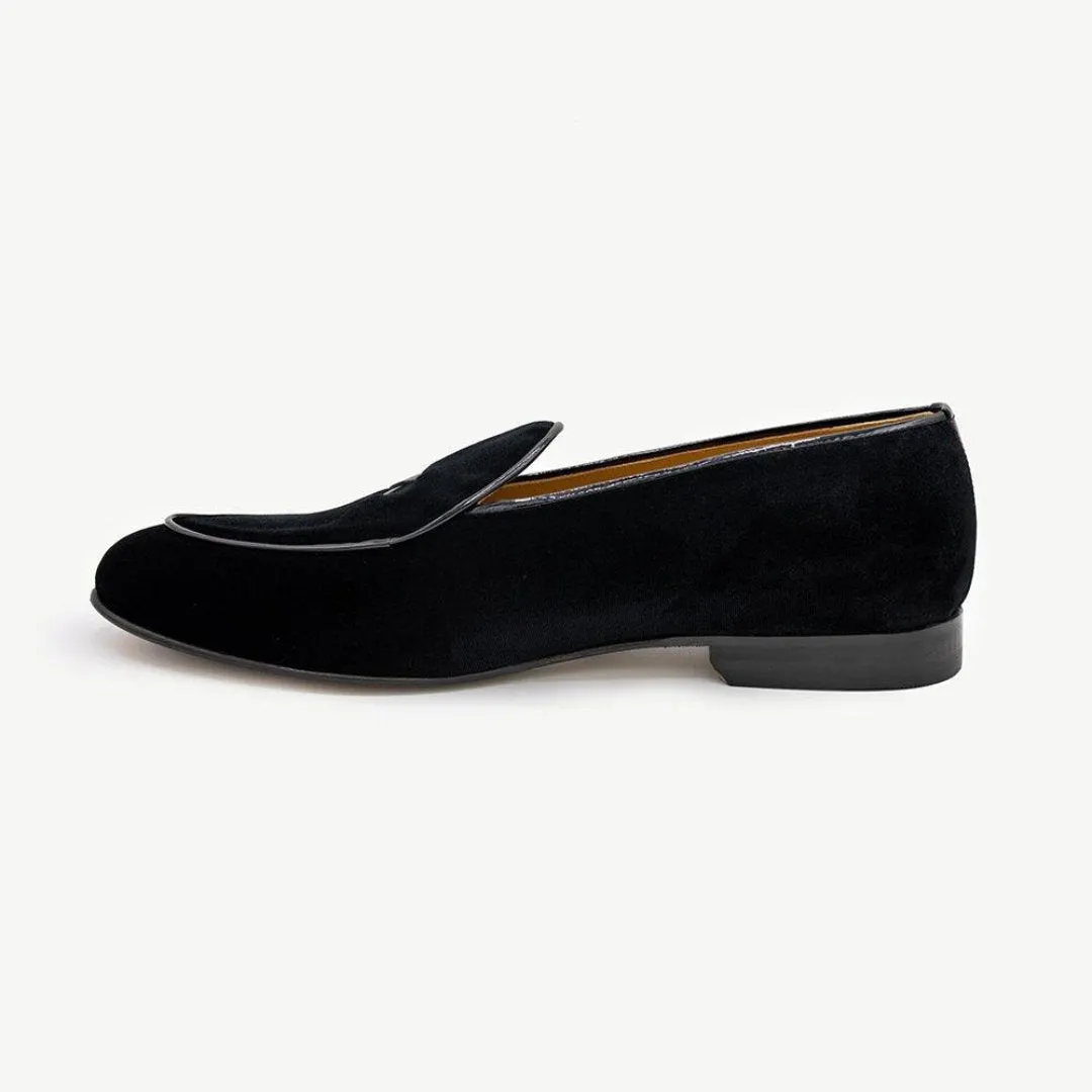 Men's Black Velvet Milano Loafer From Del Toro Shoes