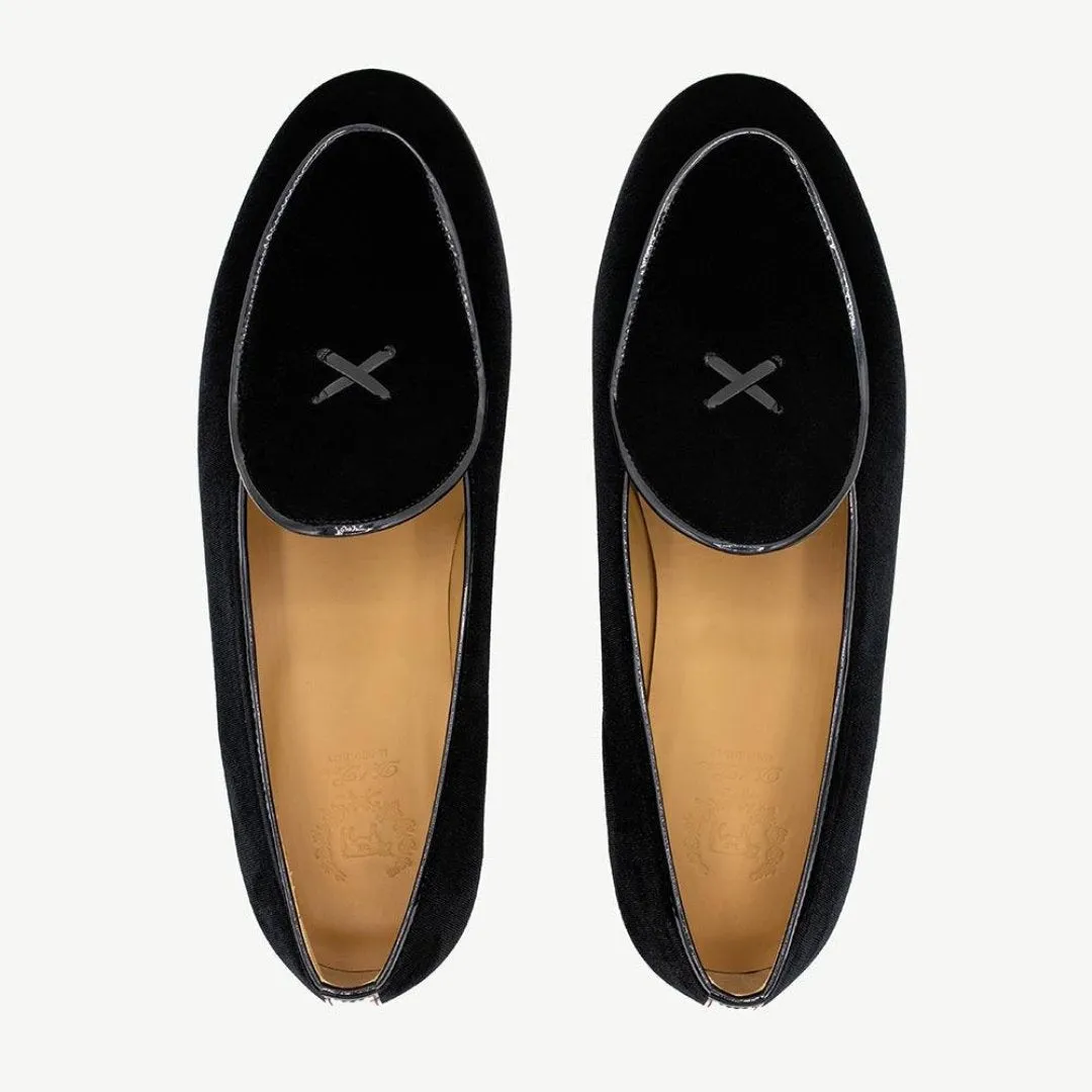 Men's Black Velvet Milano Loafer From Del Toro Shoes