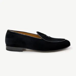 Men's Black Velvet Milano Loafer From Del Toro Shoes