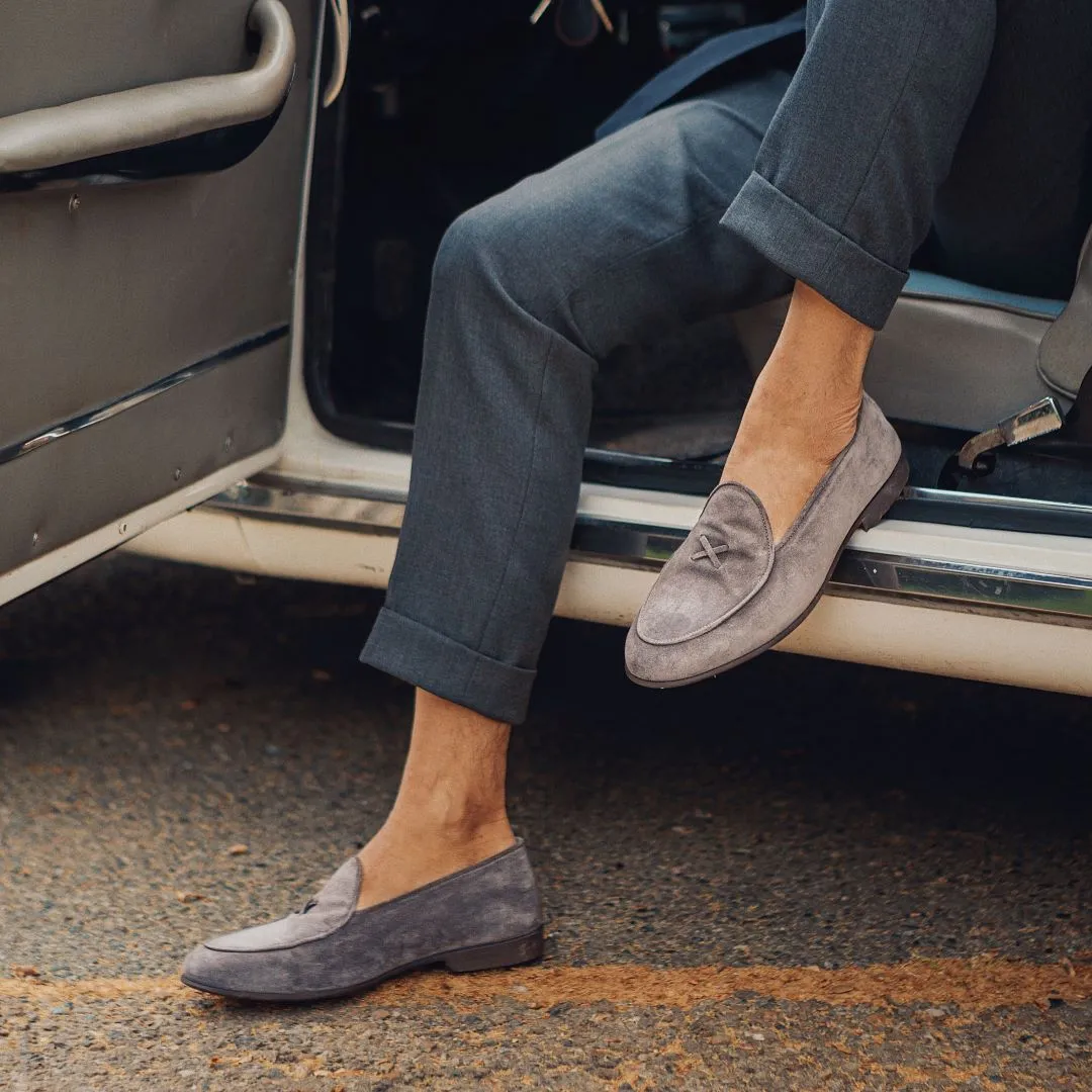 Men's Grigio Suede Milano Loafer From Del Toro Shoes
