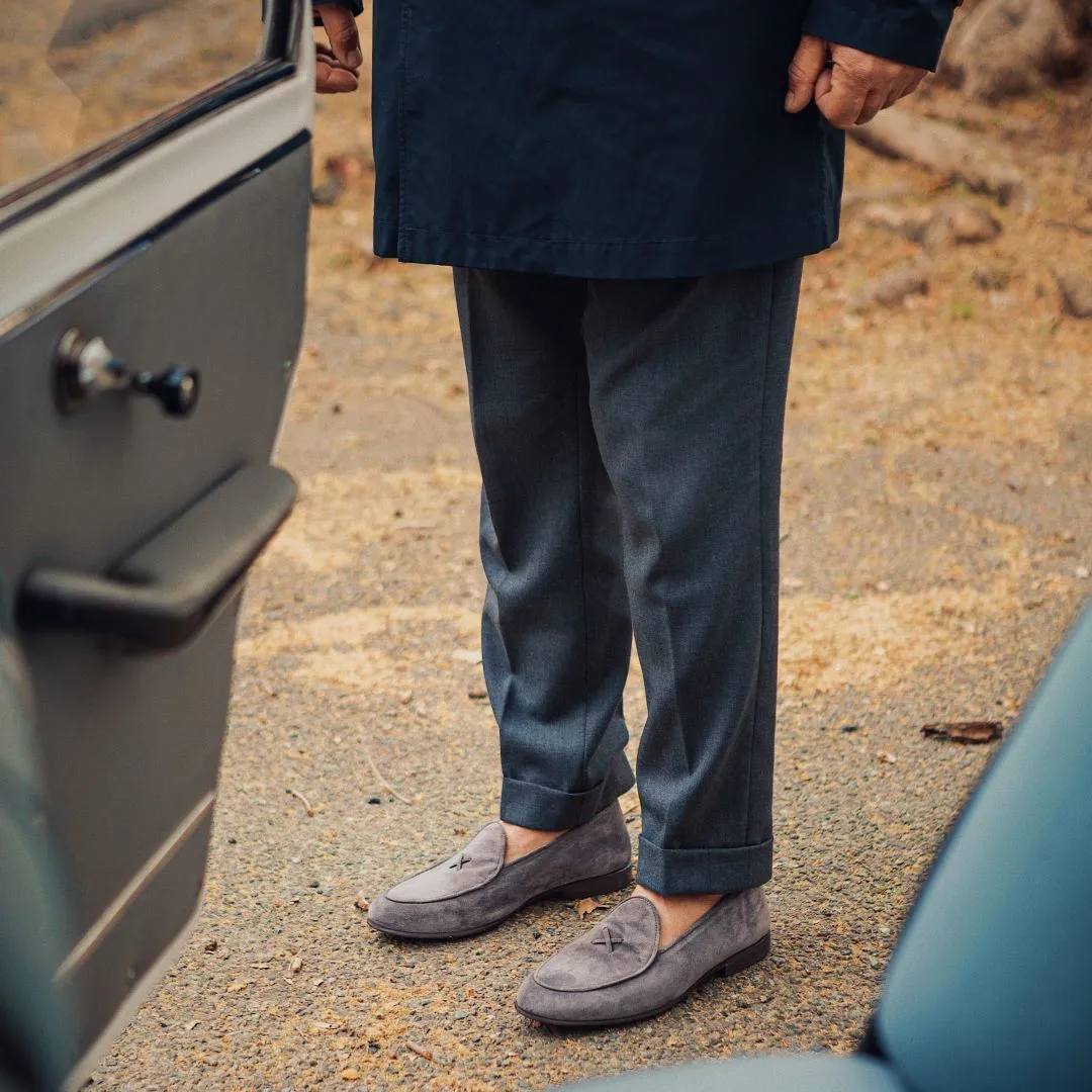 Men's Grigio Suede Milano Loafer From Del Toro Shoes