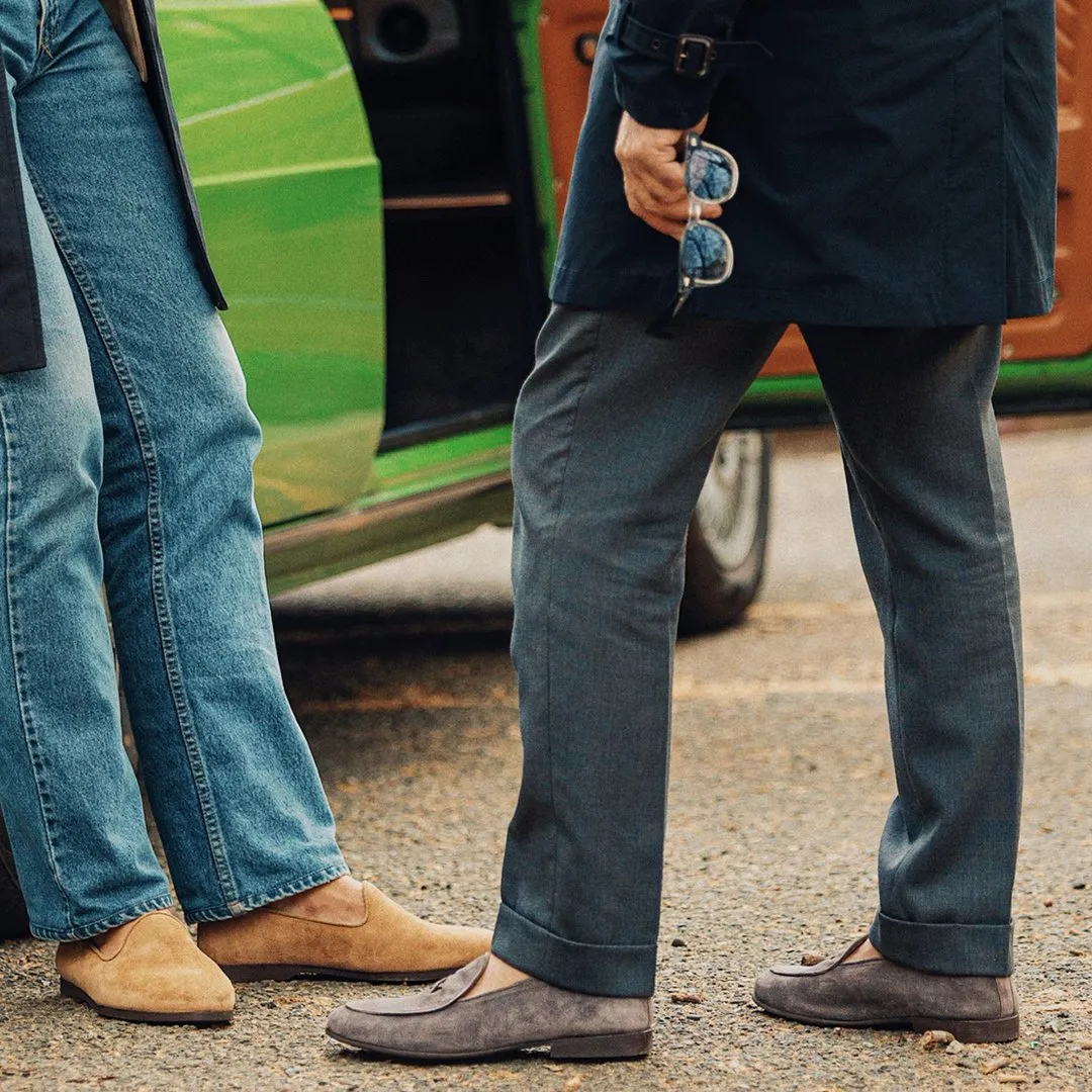 Men's Grigio Suede Milano Loafer From Del Toro Shoes