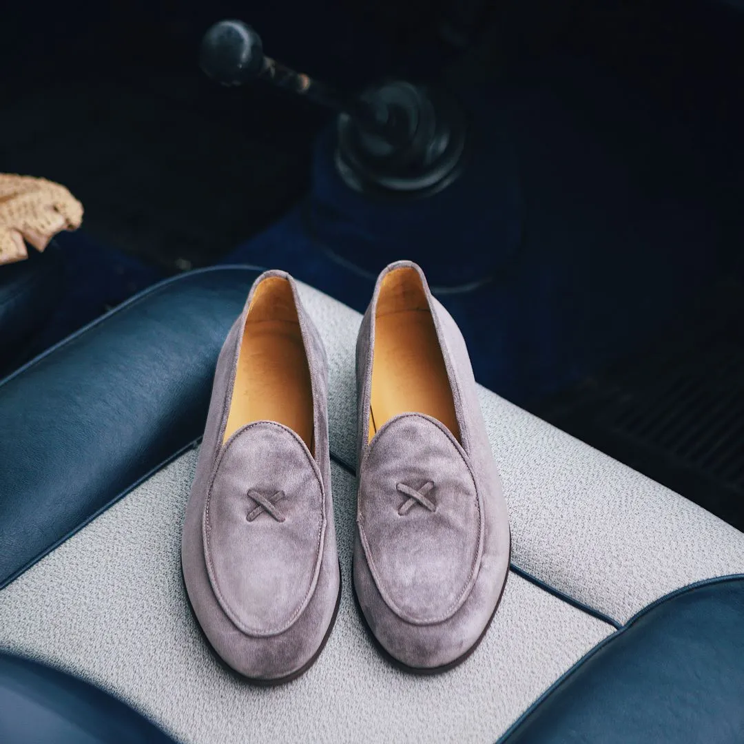 Men's Grigio Suede Milano Loafer From Del Toro Shoes